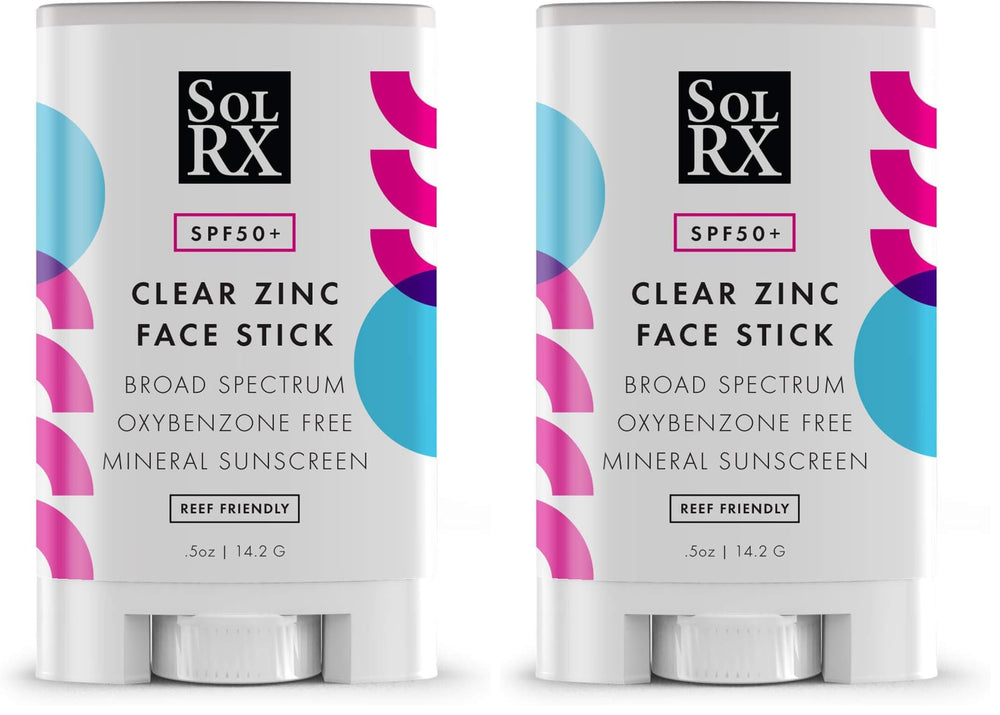 SolRX mineral SPF 50 sunscreen stick for face delivers mineral protection with a clean, non-greasy finish.