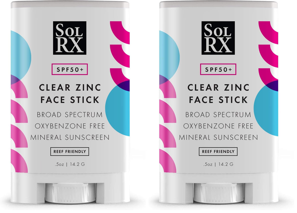 SolRX mineral SPF 50 sunscreen stick for face delivers mineral protection with a clean, non-greasy finish.