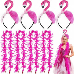 Solsew Hawaii flamingo headband close-up, ideal for summer parties
