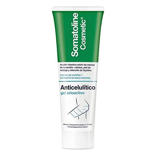 Somatoline Cryoactif gel texture being dispensed for quick absorption.