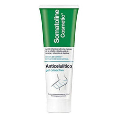Somatoline Cryoactif gel texture being dispensed for quick absorption.