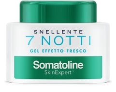Somatoline Slimming 7 Nights gel bottle pour shows quick absorption during evening routine