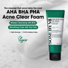 SOME BY MI AHA BHA PHA 30 Days Miracle cleanser foam texture close-up for gentle lather