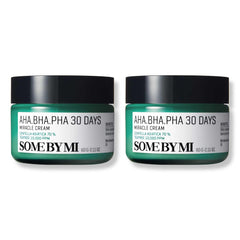 SOME BY MI AHA BHA PHA 30 Days Miracle Cream pack shows two jars for daily exfoliating hydration.