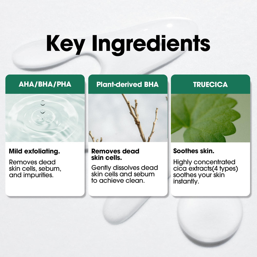 SOME BY MI AHA BHA PHA exfoliation scene shows deep cleansing effect