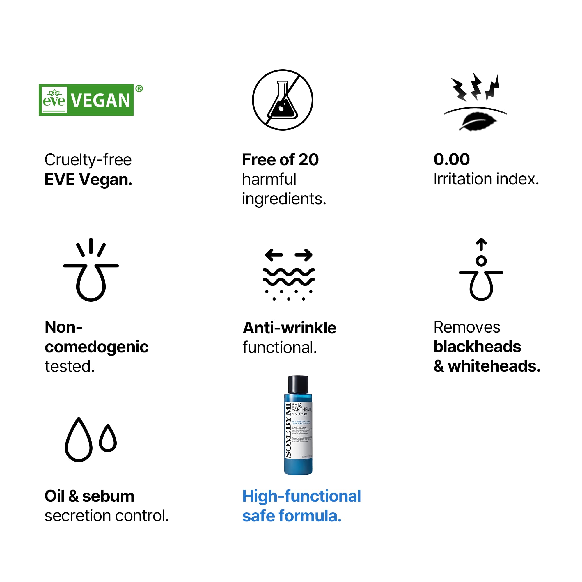 SOME BY MI Beta-Panthenol Repair Toner key ingredients listed on the label.