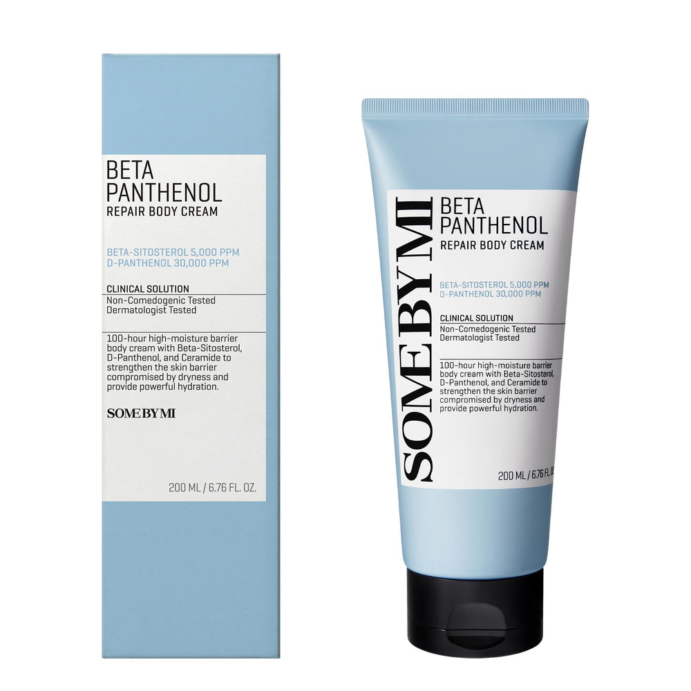 Brand logo with product packshot of SOME BY MI Beta-Panthenol Repair Body Cream