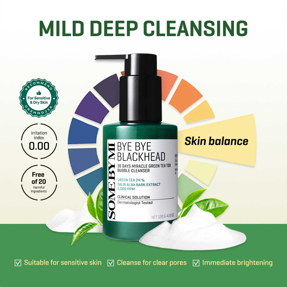 Packaging and label of SOME BY MI Bye Bye Blackhead Bubble Cleanser