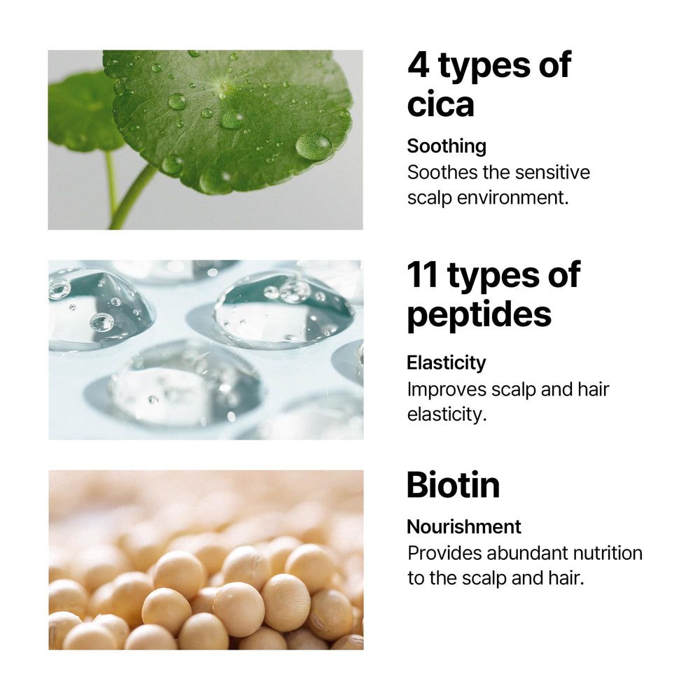 Some By Mi cica peptide tonic menthol cooling on scalp.