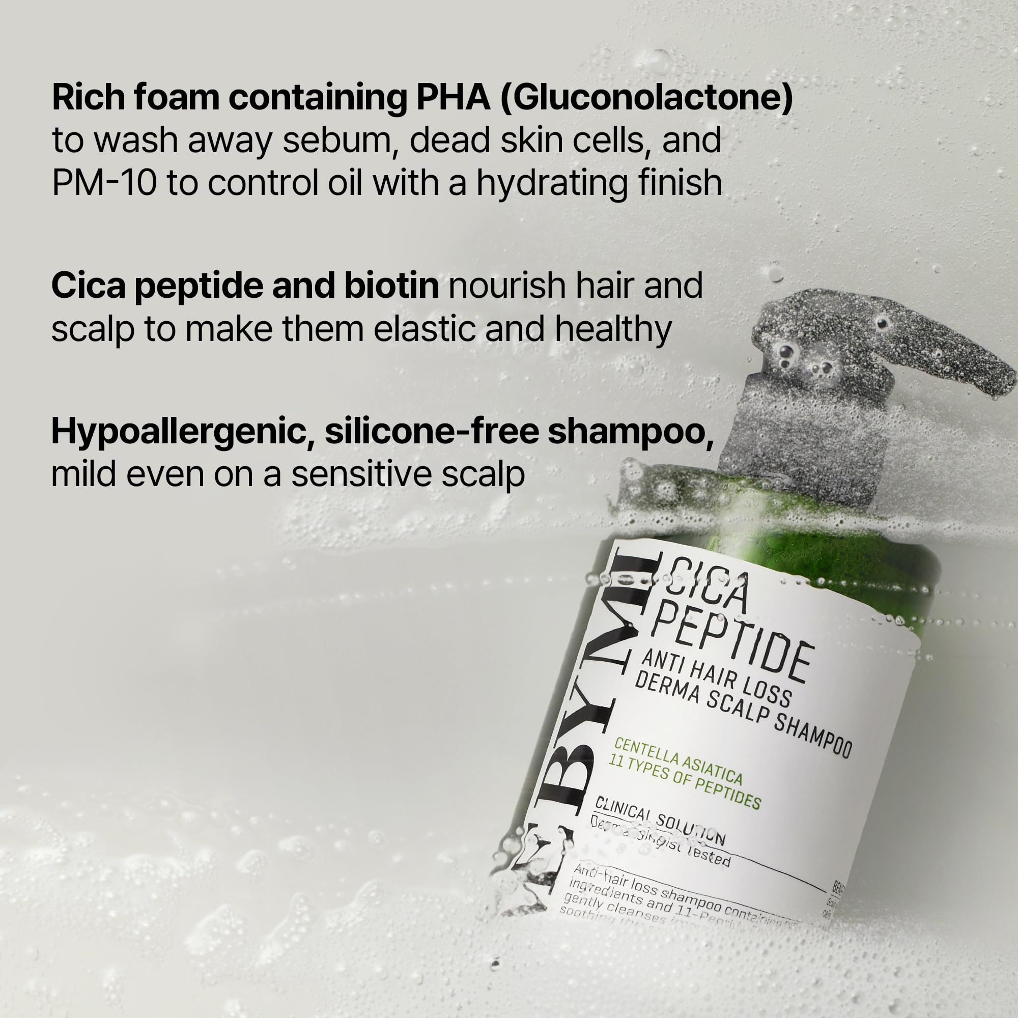 Some By Mi cica peptide tonic being applied to the scalp.