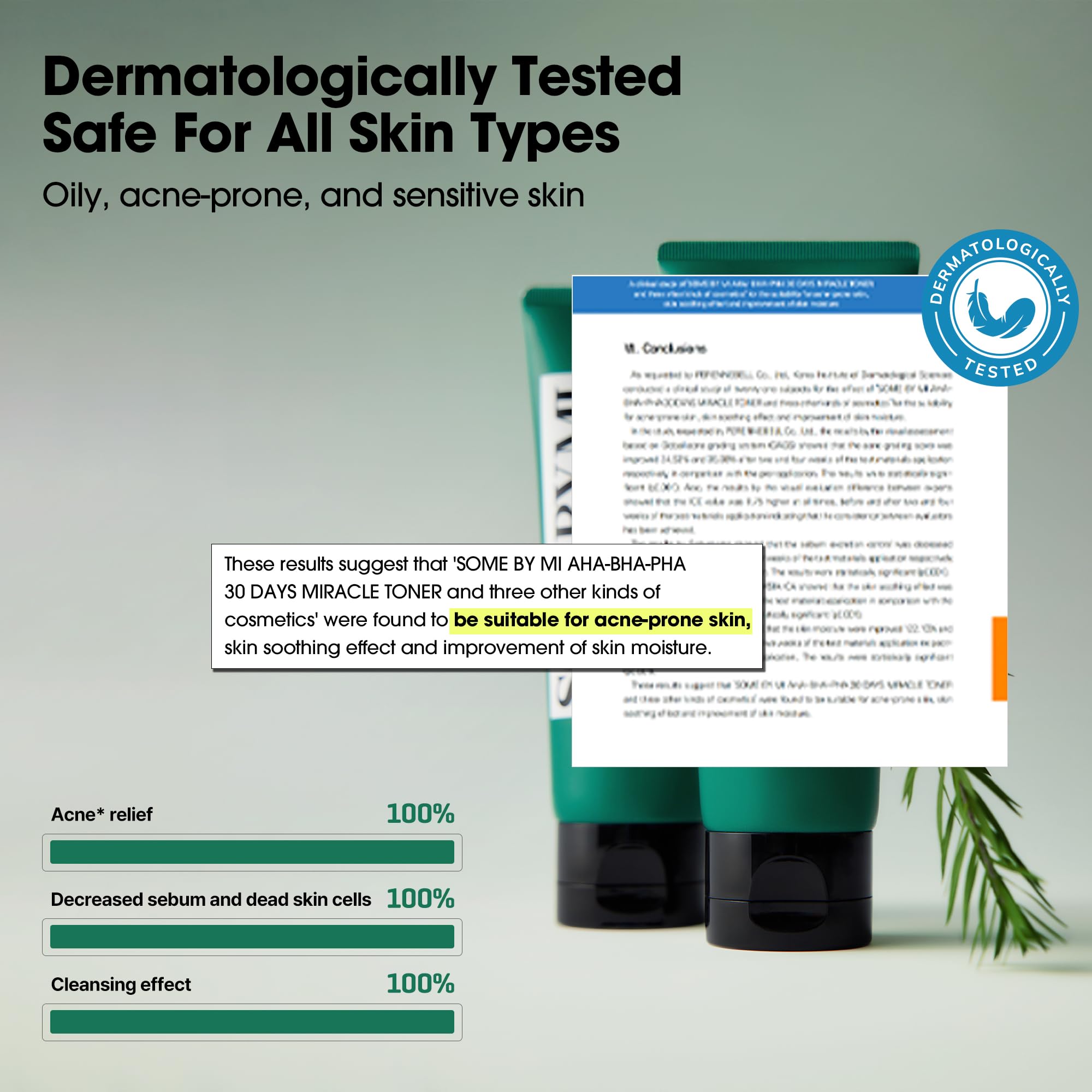 SOME BY MI dermatology testing seal visible indicating gentle cleansing