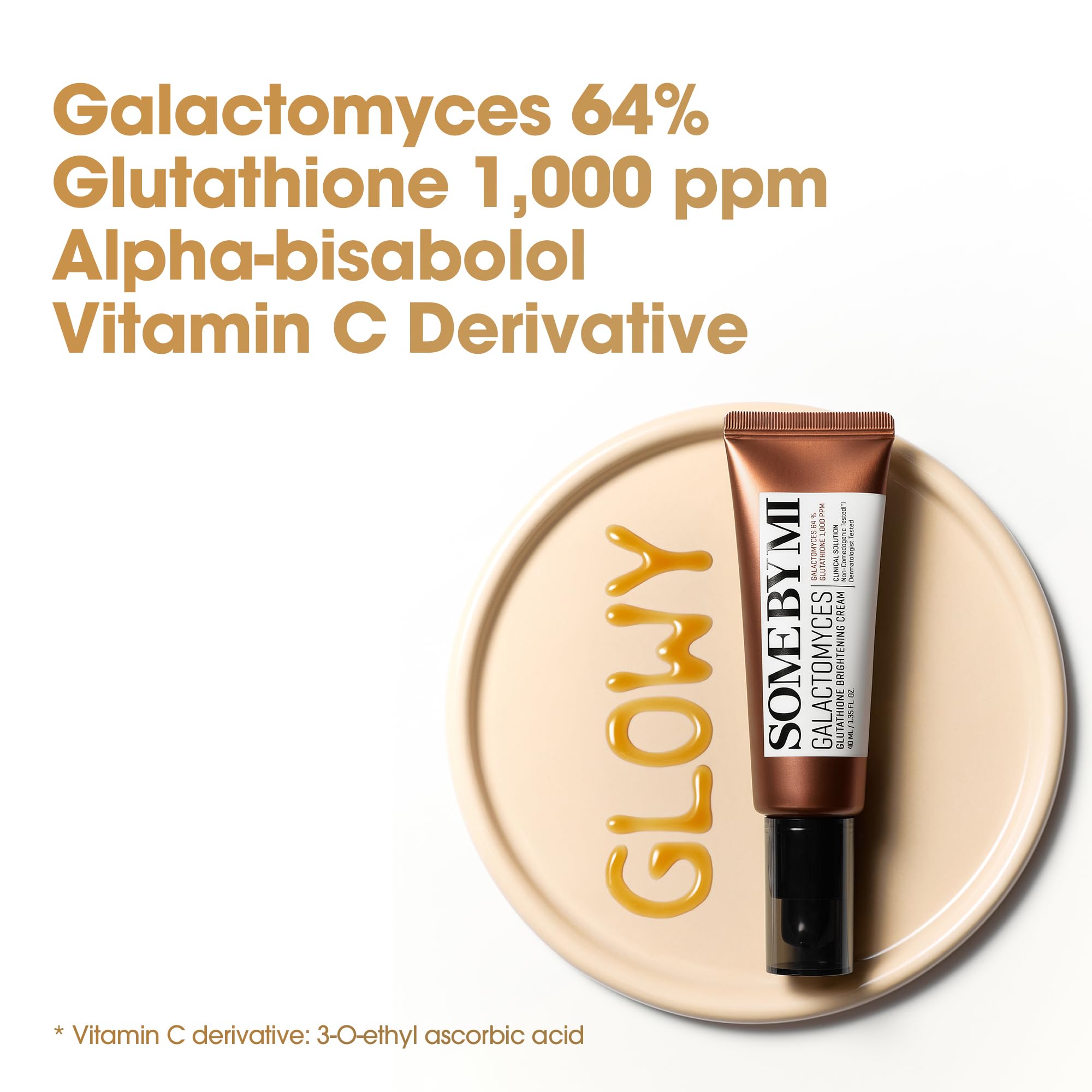 Vitamin C derivatives in SOME BY MI Galactomyces Glutathione Brightening Cream for clarity and radiance.