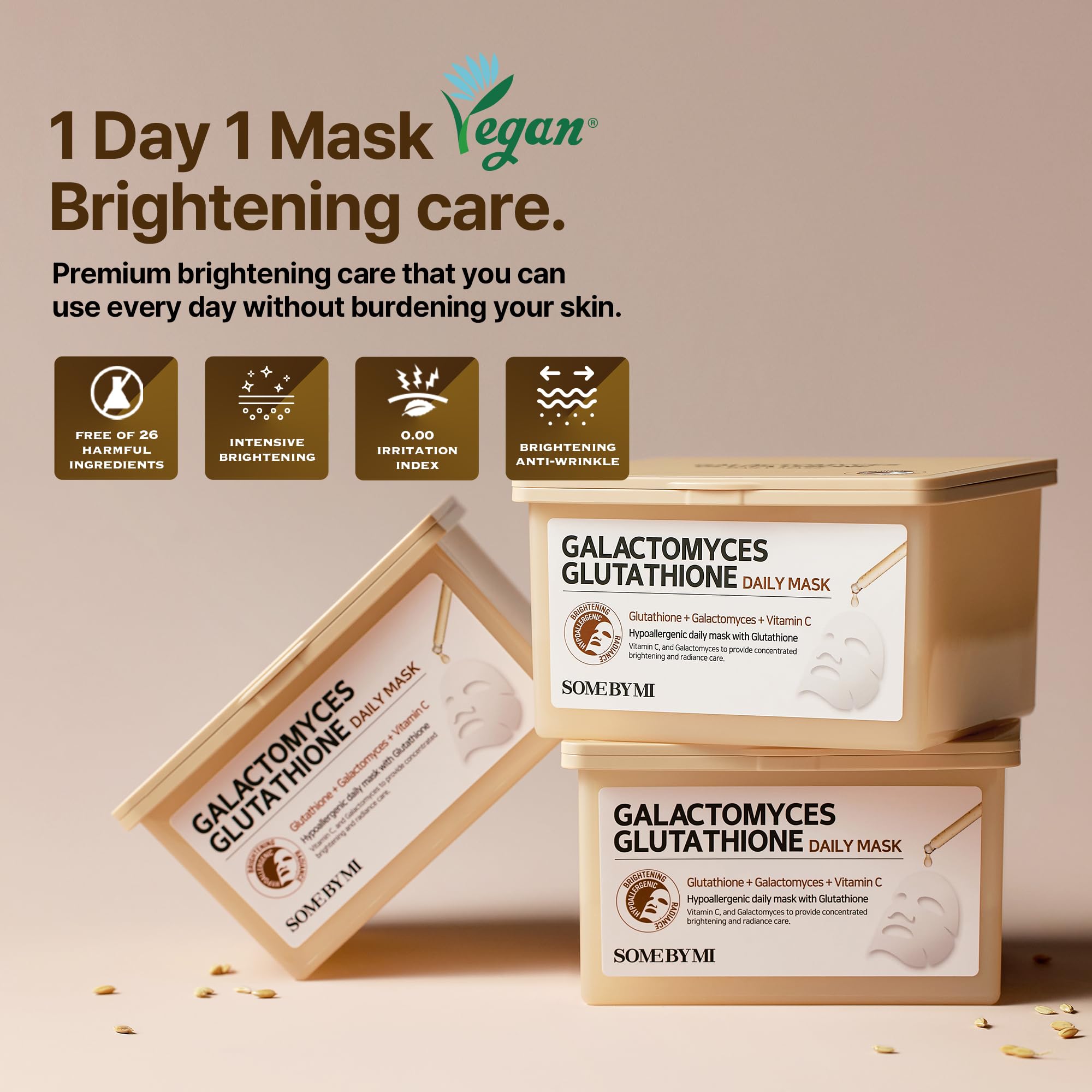 SOME BY MI Galactomyces Glutathione Daily Mask box back promoting brightness