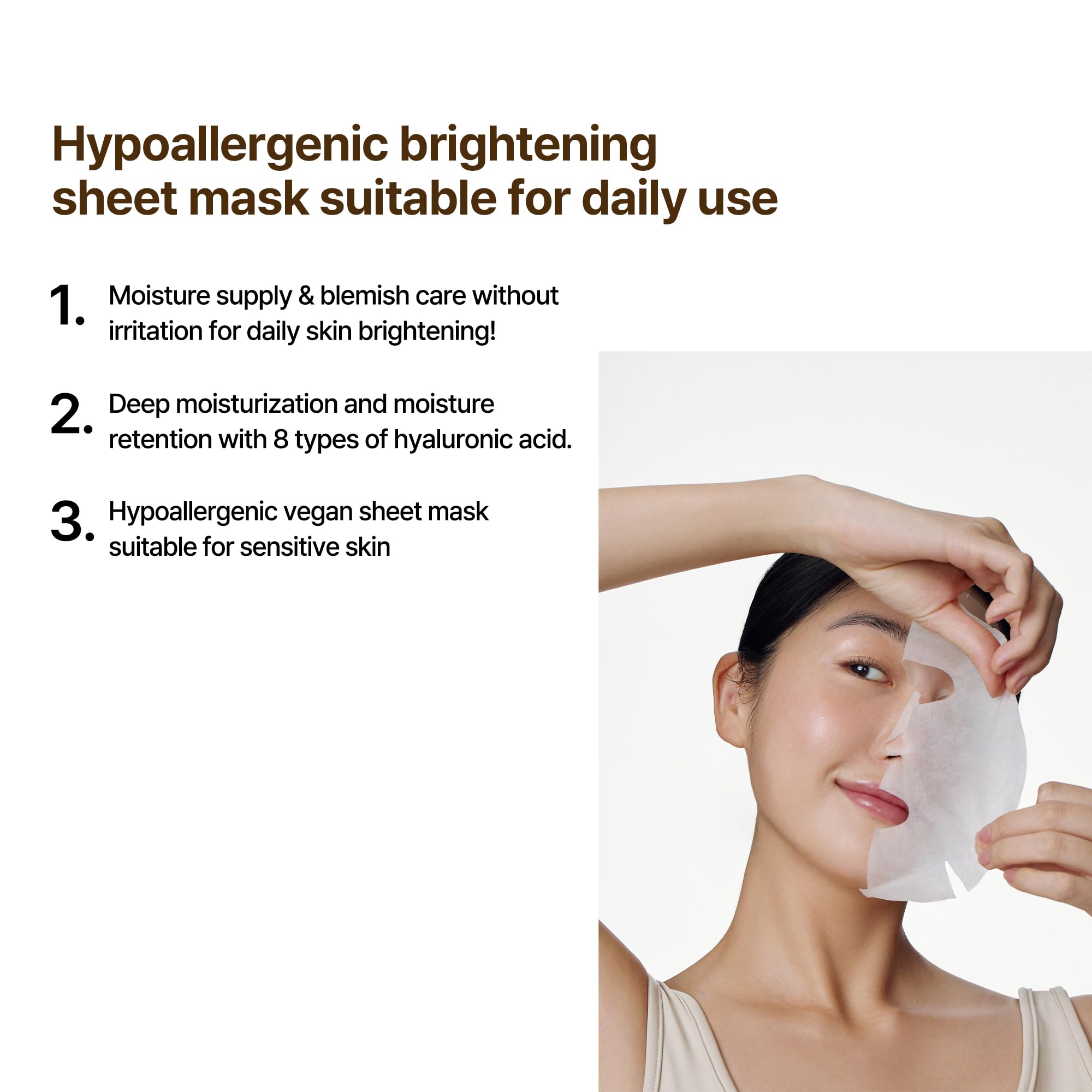 Close-up of the mask sheet showing texture and hydration promise