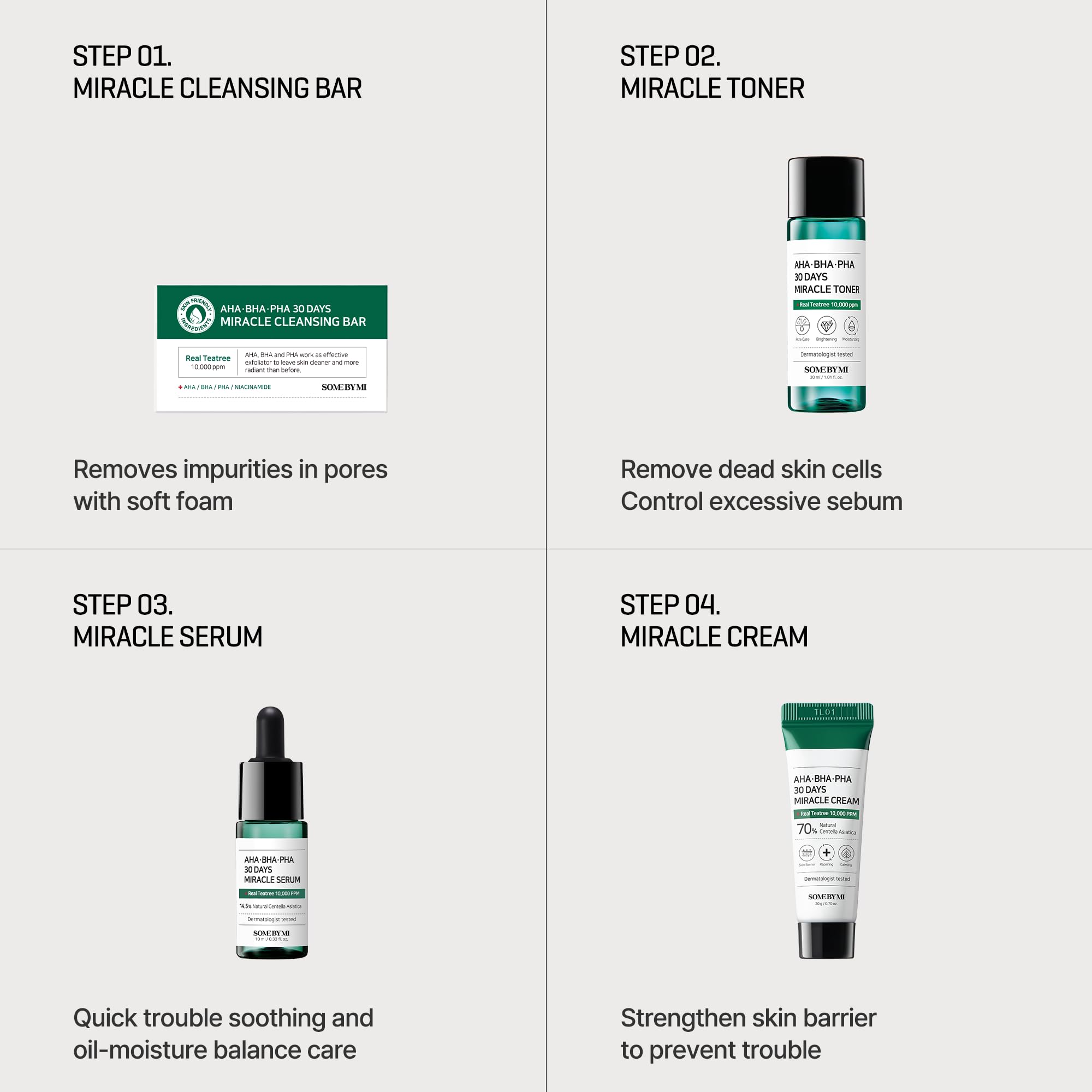 SOME BY MI tea tree water and pennywort ingredient close-up for calming skin