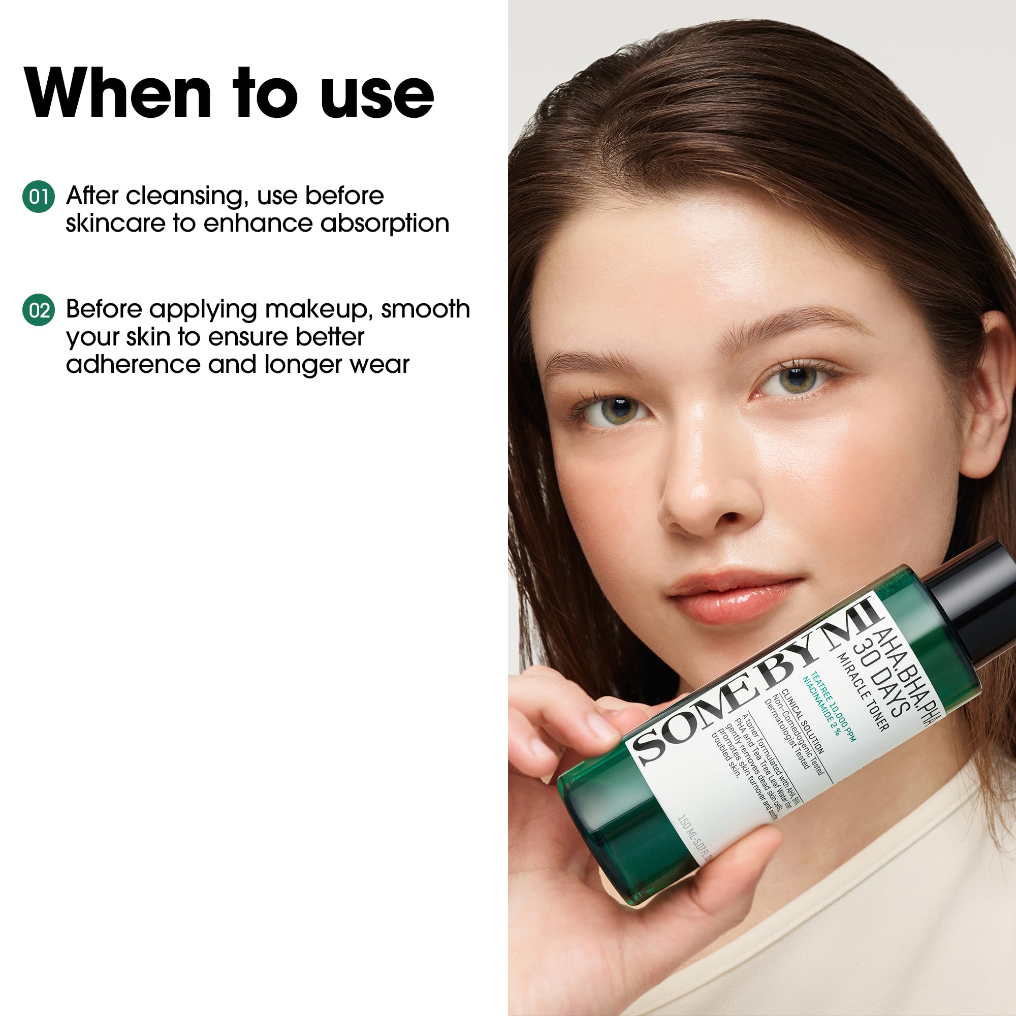 SOME BY MI two-bottle toner set on bathroom shelf for routine skincare.