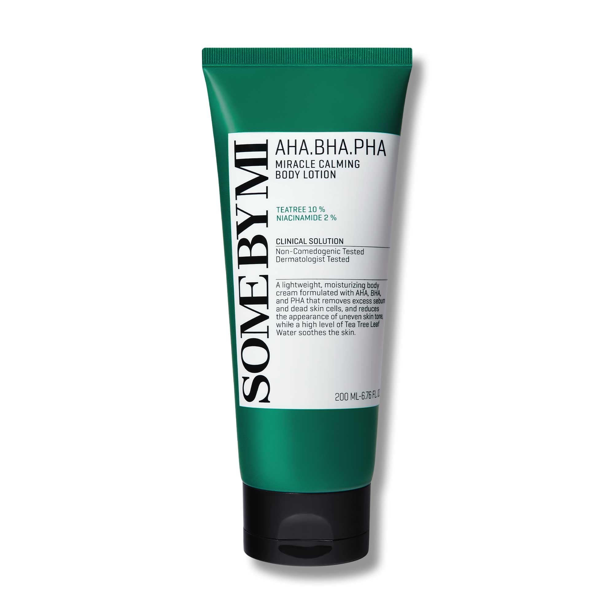 SOME BY MI Miracle Calming Body Lotion bottle shows lightweight hydration for daily use.