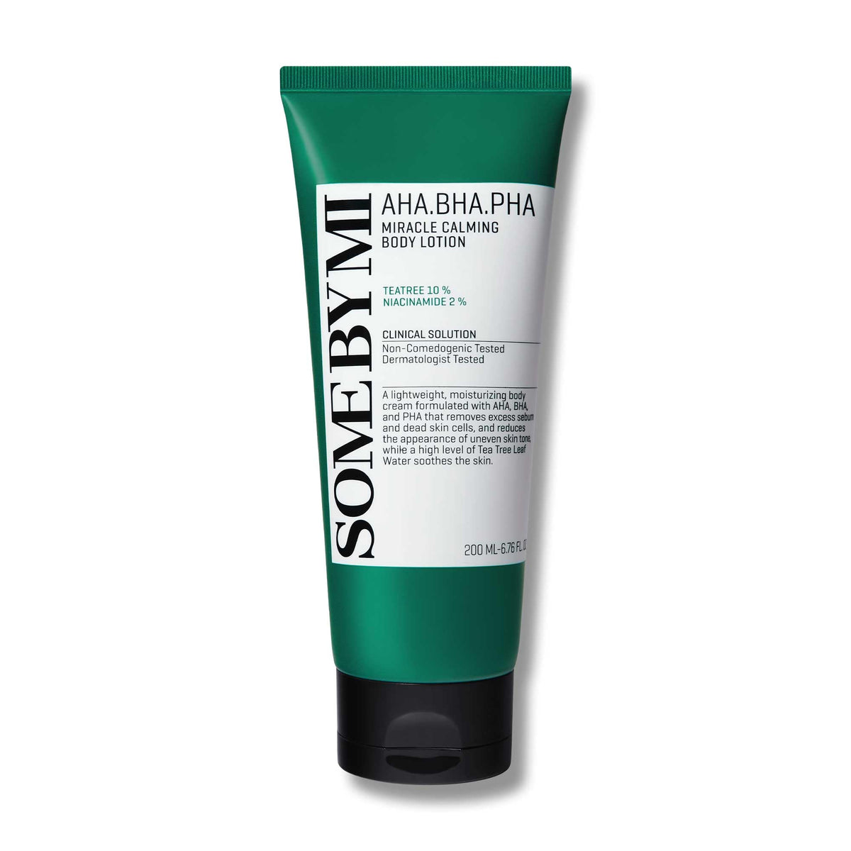 SOME BY MI Miracle Calming Body Lotion bottle shows lightweight hydration for daily use.