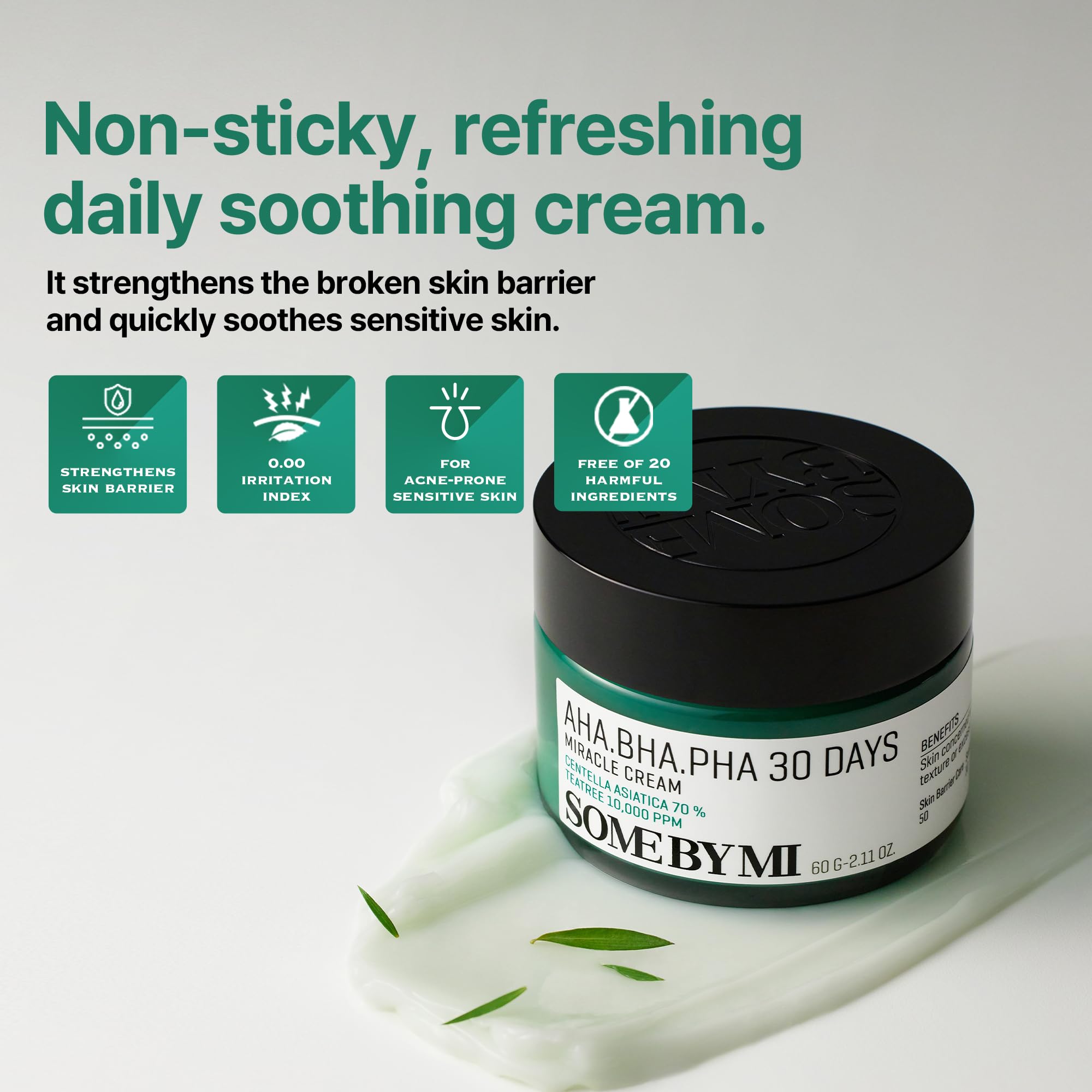 Some By Mi Miracle Cream texture close up showing quick absorption