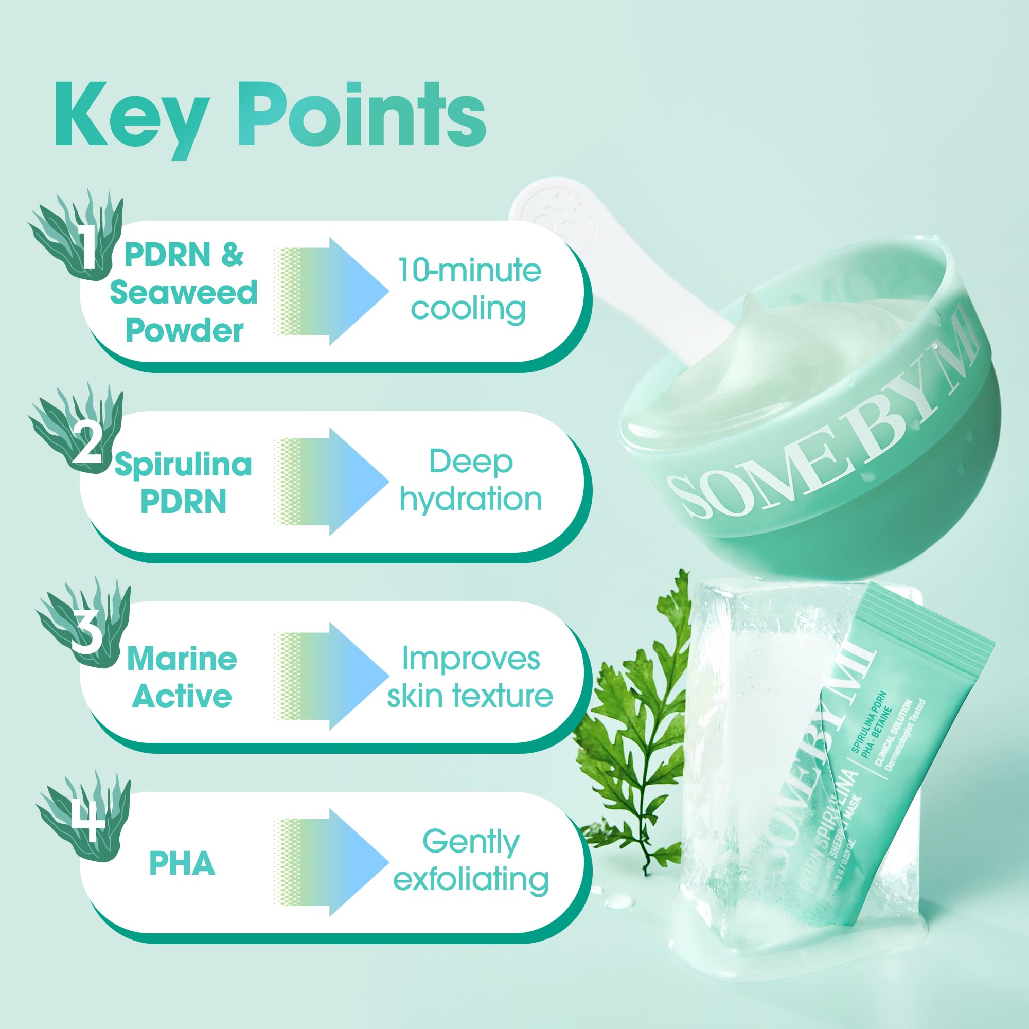 SOME BY MI PDRN Spirulina Sherbet Mask 10-minute cooling window