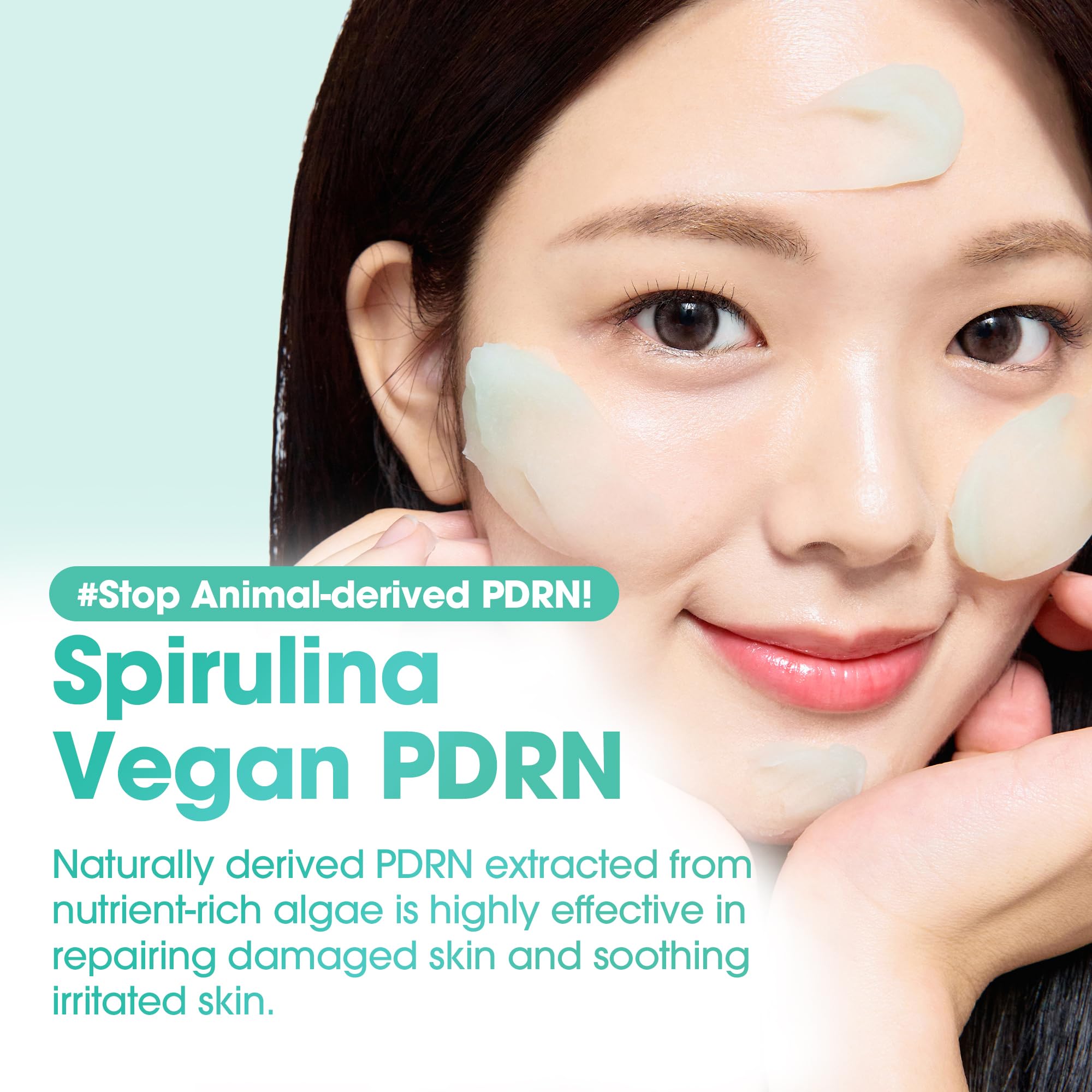 SOME BY MI PDRN Spirulina Sherbet Mask application on clean face