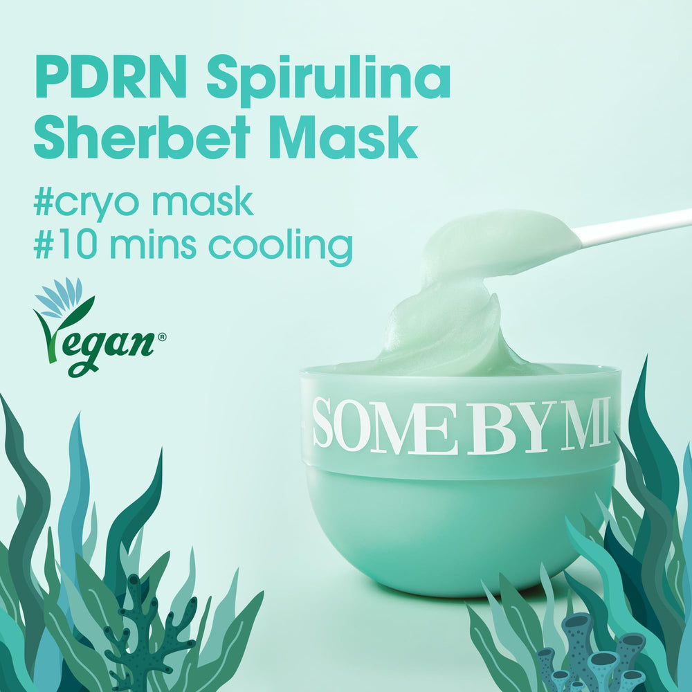 SOME BY MI PDRN Spirulina Sherbet Mask spatula mixing moment for easy prep