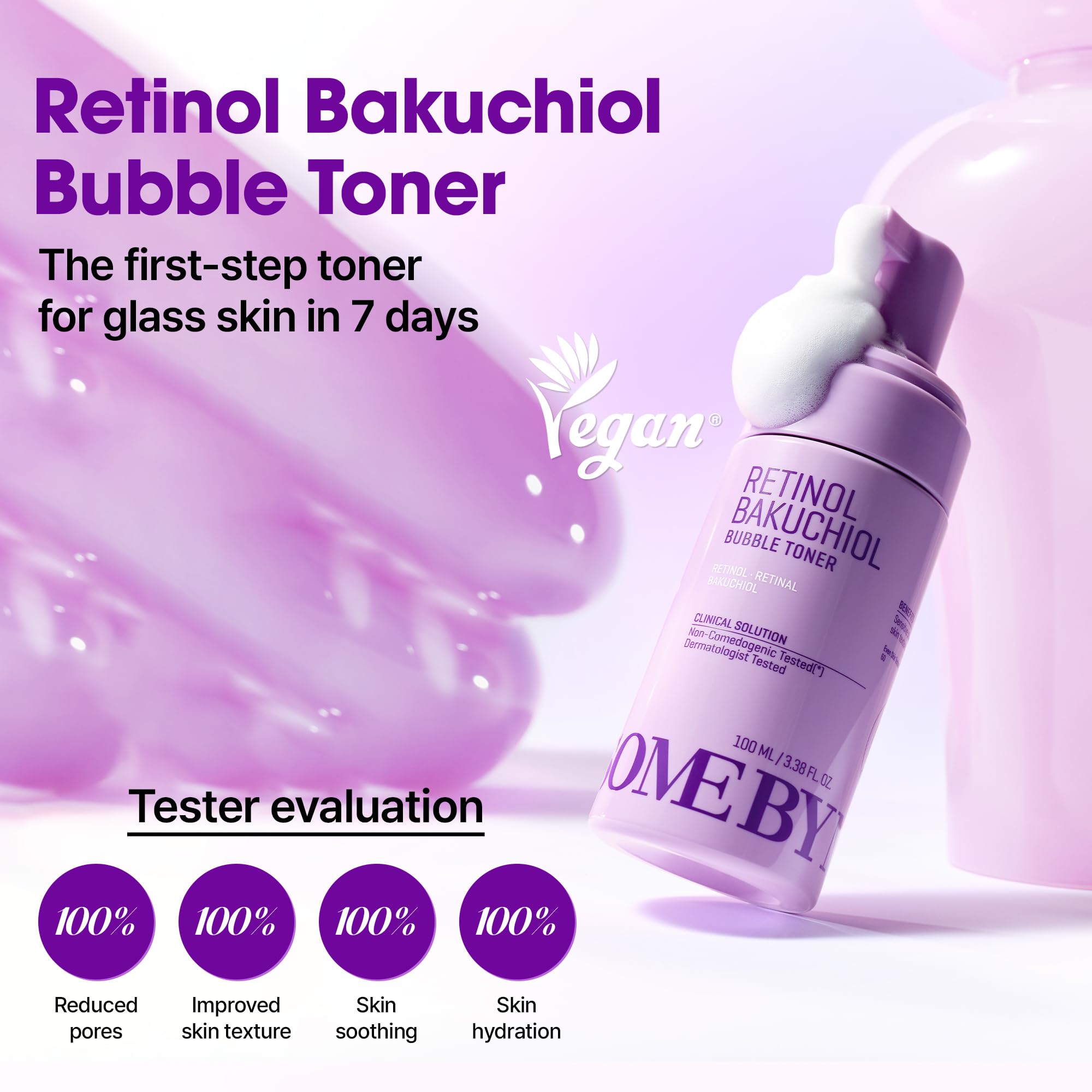 SOME BY MI Retinol Bakuchiol Bubble Toner bubble foam highlights gentle daily refresh