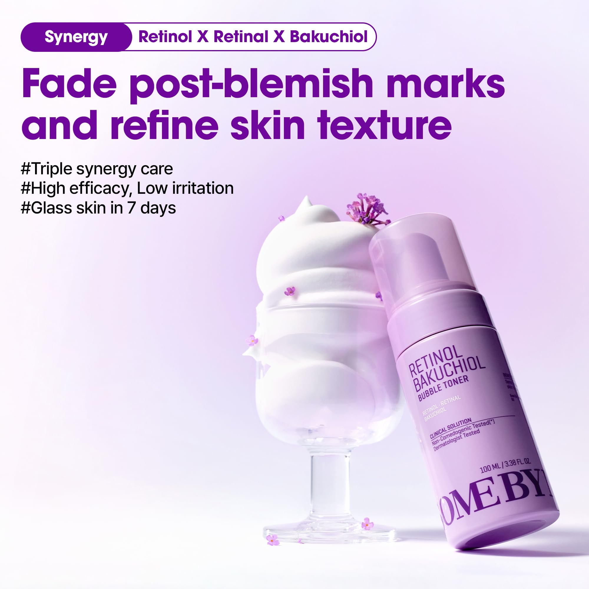 SOME BY MI Retinol Bakuchiol Bubble Toner skincare routine setup scene