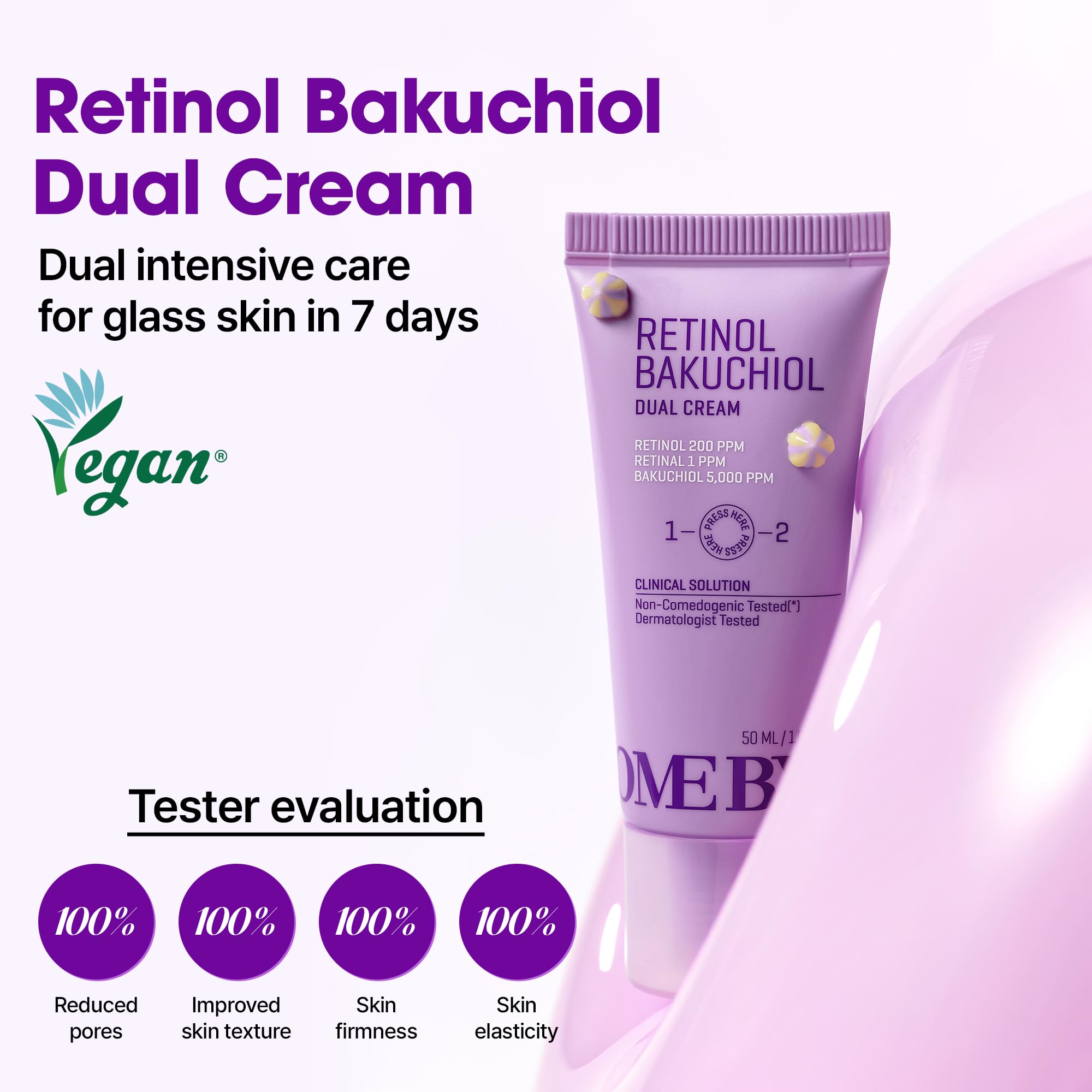 SOME BY MI Retinol Bakuchiol Dual Cream texture close-up shows creamy, smooth formula