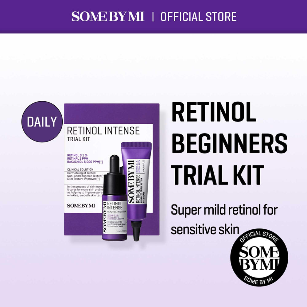 SOME BY MI Retinol Intense Trial Kit eye cream tube close-up for under-eye care.