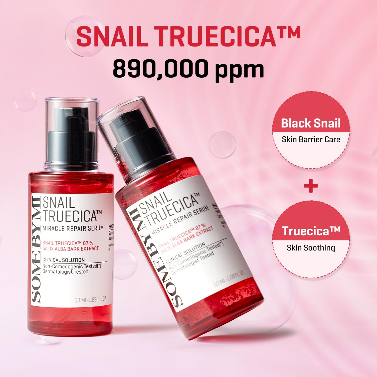 SOME BY MI Snail Trucica Serum texture swirl shows creamy formula for sensitive skin