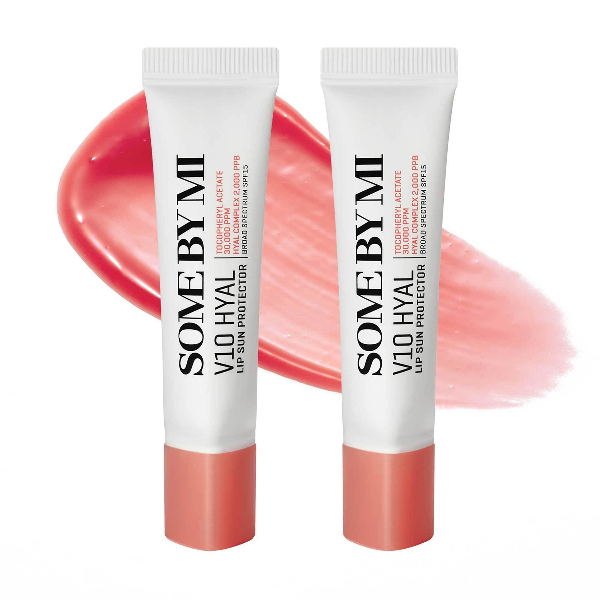 SOME BY MI V10 Hyal Lip Sun Protector Rosy dual-pack lip balm for daily hydration.