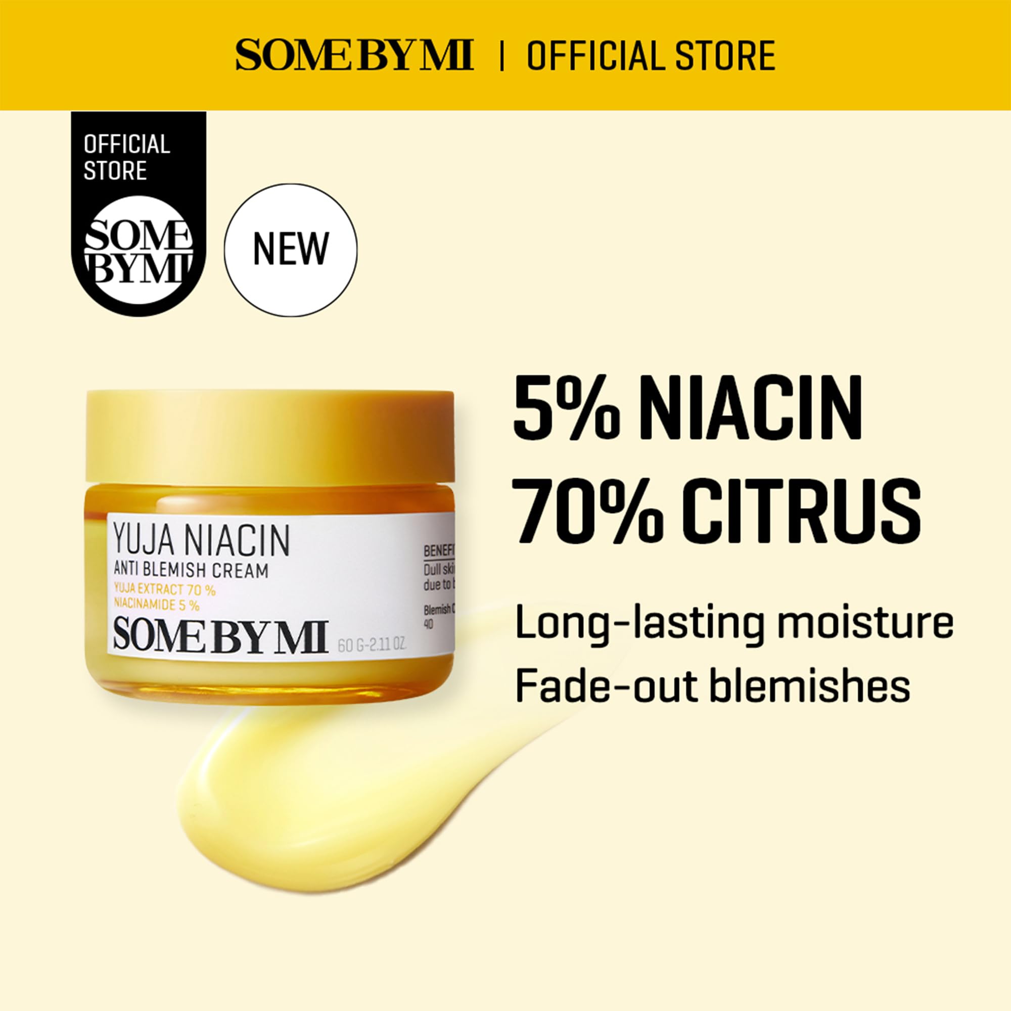 SOME BY MI Yuja Niacin cream with 5% Niacinamide helps balance tone and texture
