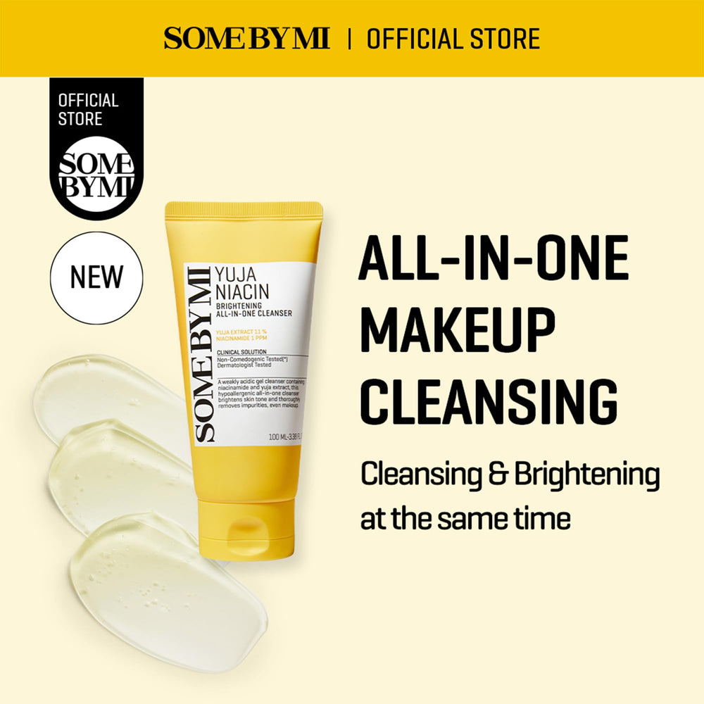 SOME BY MI Yuja Niacin Brightening Cleanser foaming dispenser displaying rich lather