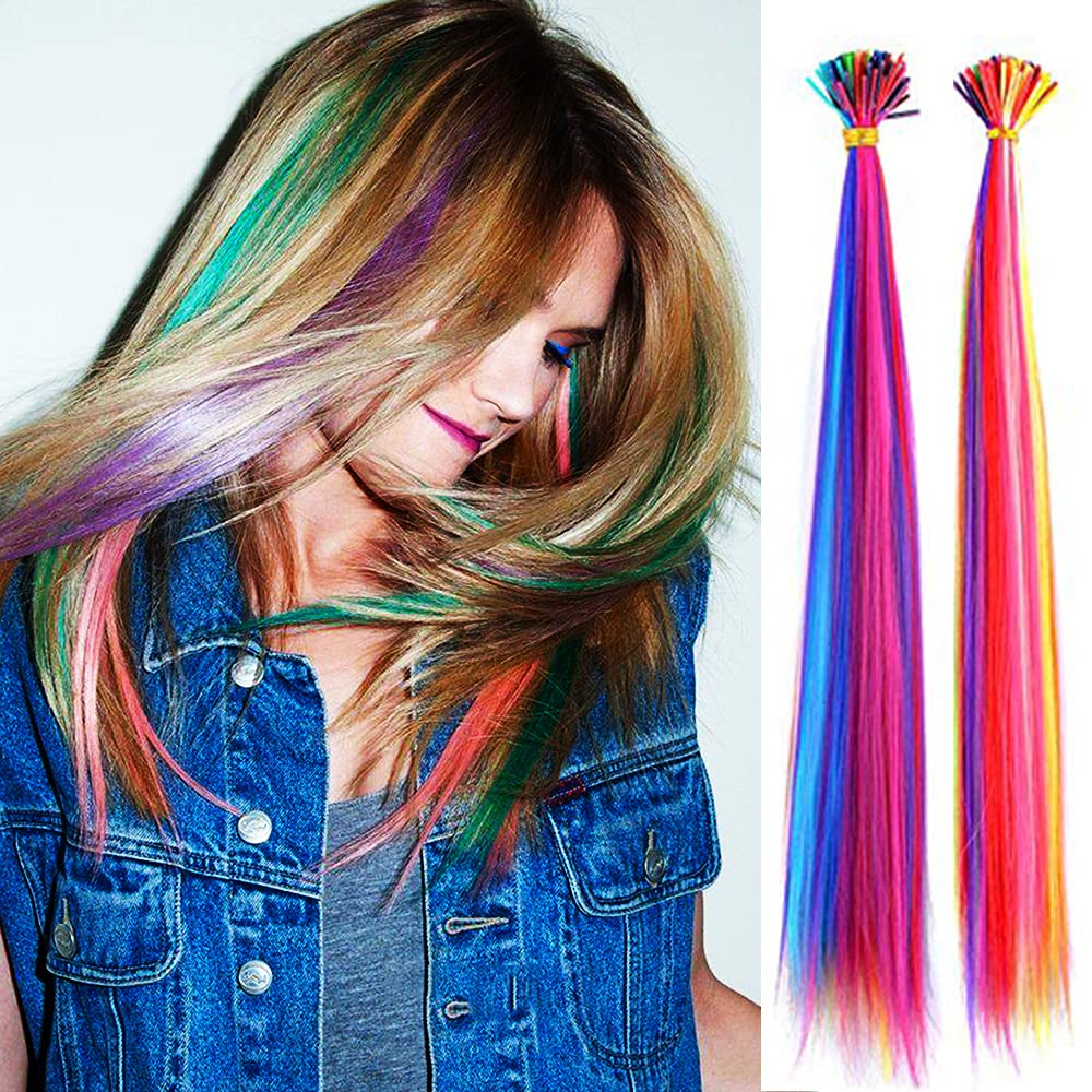 Somo Bella 100-strand 20-inch party color extensions for bold highlights.