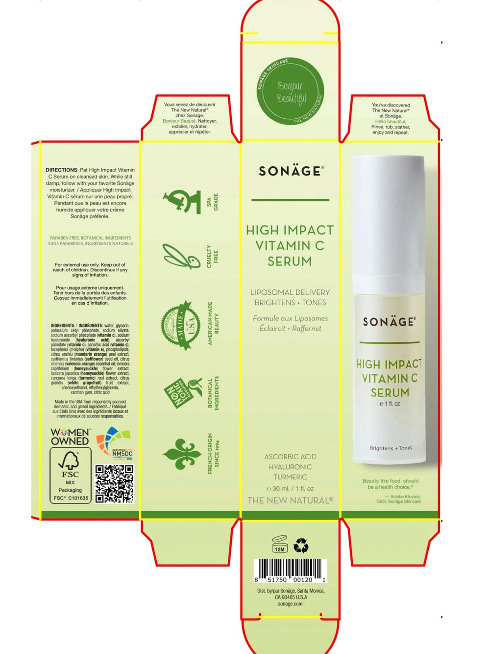 SONAGE Packaging image emphasizes vegan and gluten-free formula branding.