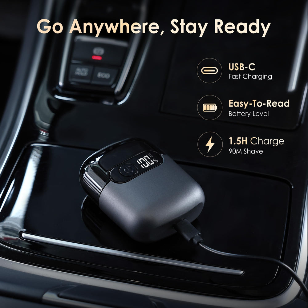 Sonatraxs USB-C fast charging with long battery life indicator on display.