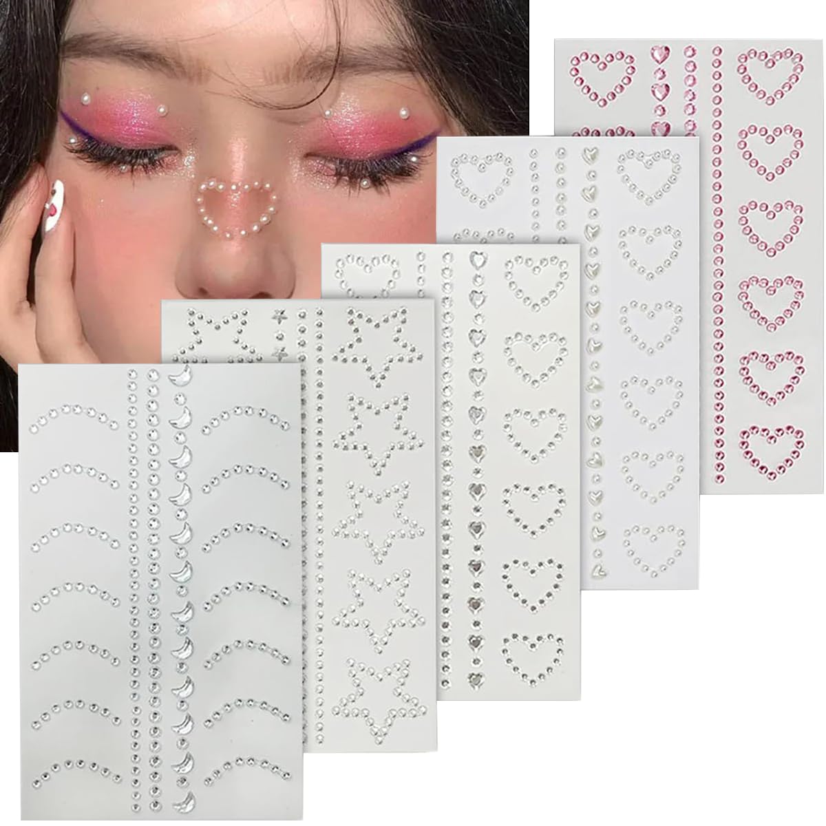 Songjie heart sticker adds sparkling focal points for festival eye makeup
