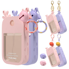 Sonnorel elk silicone case with antler design securely holds a Touchland 30ml sanitizer.
