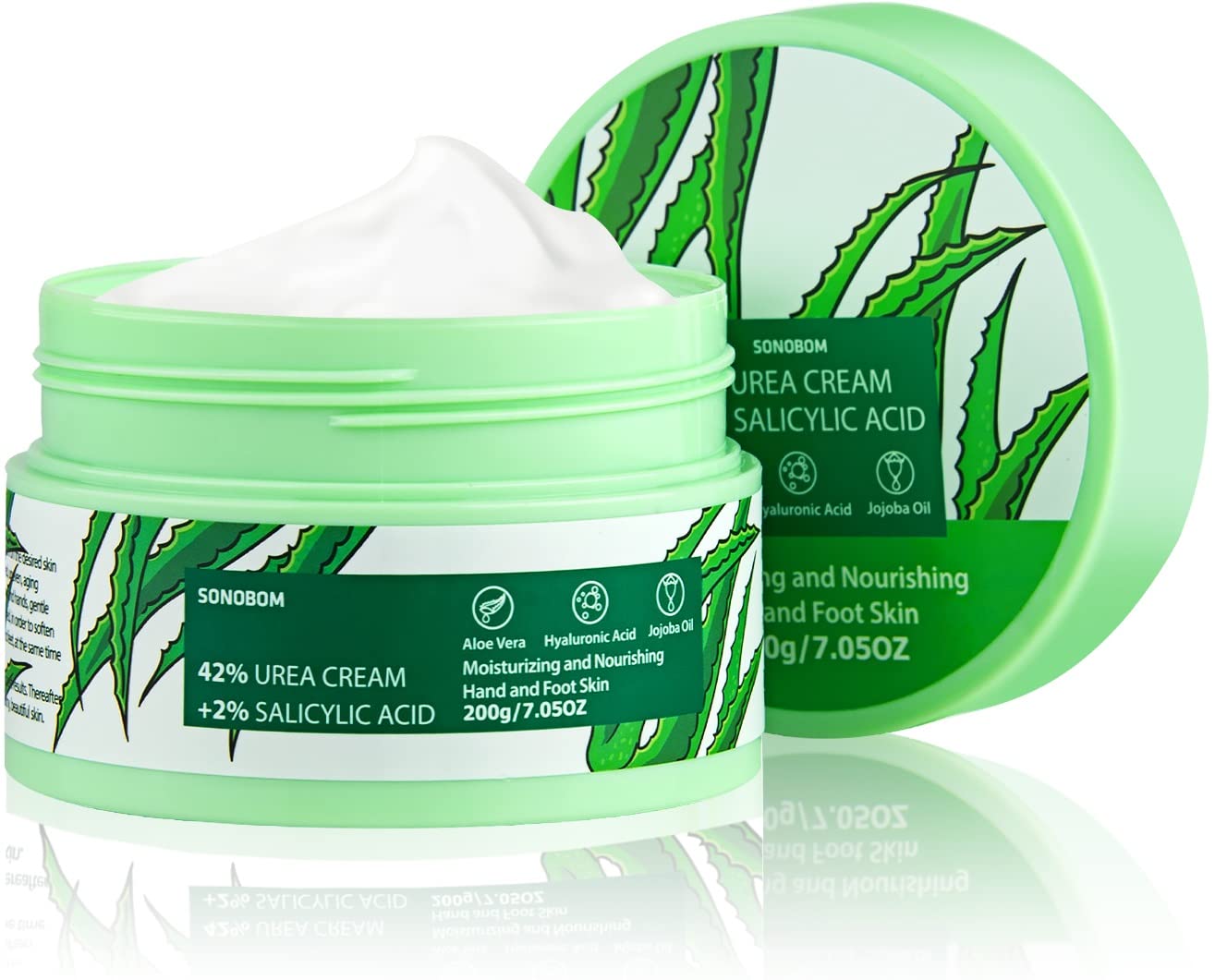 Sonobom Urea Cream 42% jar provides rich moisture for dry skin
