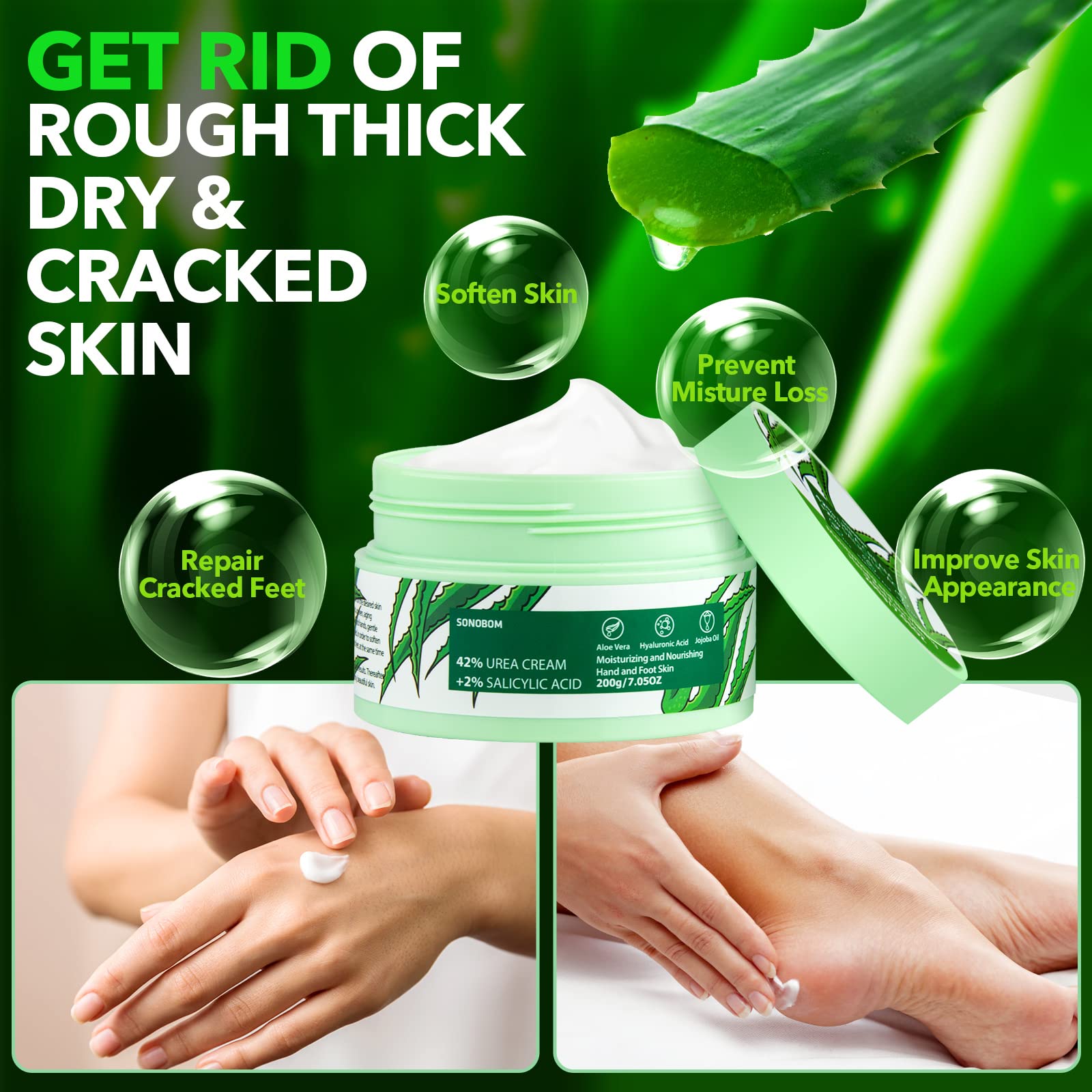 Sonobom Urea Cream absorbs quickly without a greasy feel