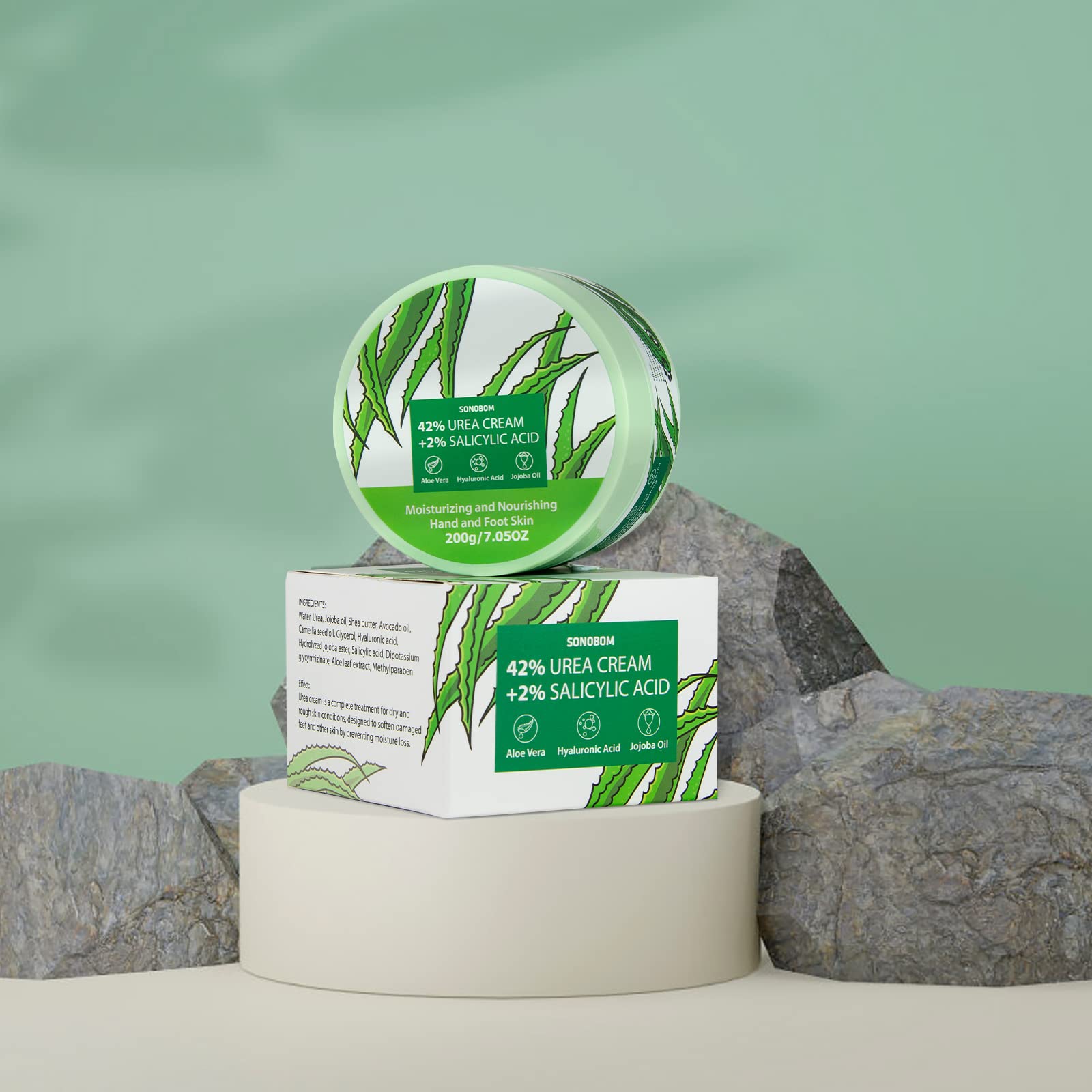 Packaging of Sonobom Urea Cream is easy to reseal and store