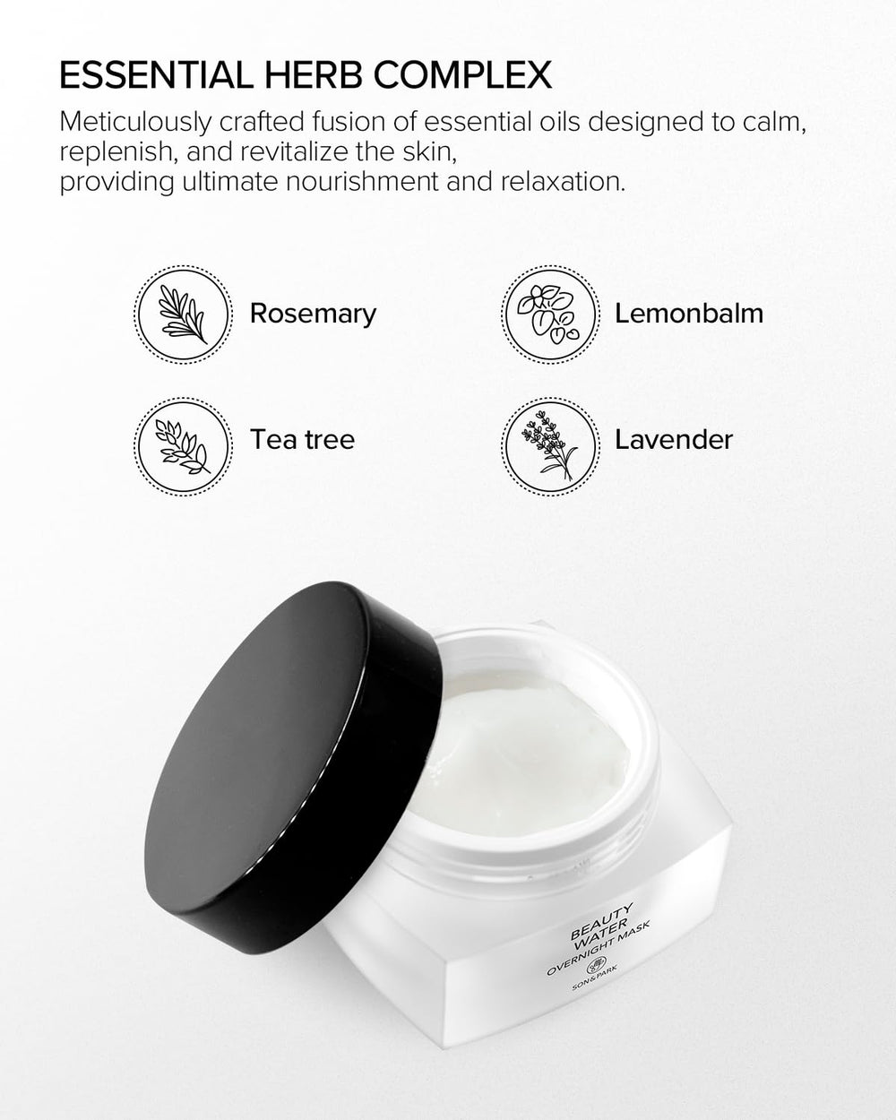 SON&PARK Velvety texture gliding onto skin during night care