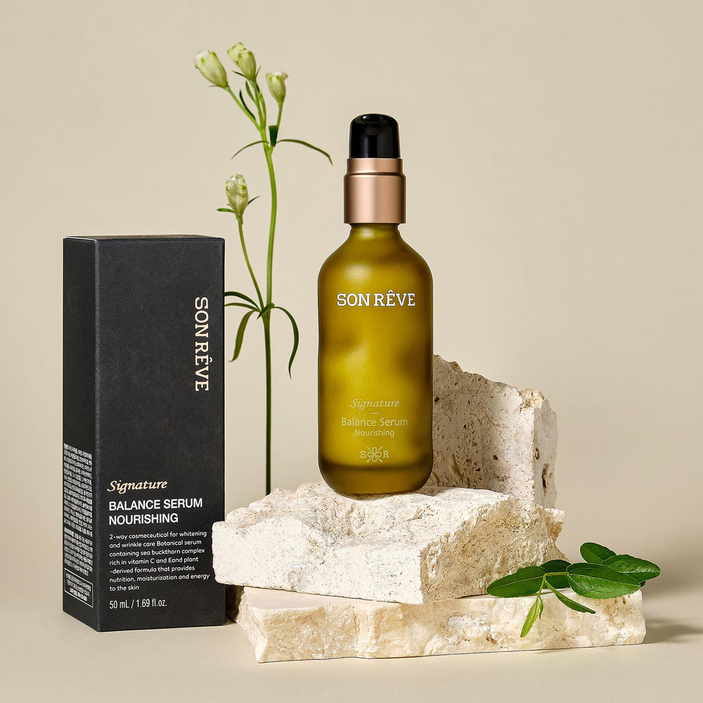 Subtle forest-inspired aroma notes accompany SONREVE Balance Serum