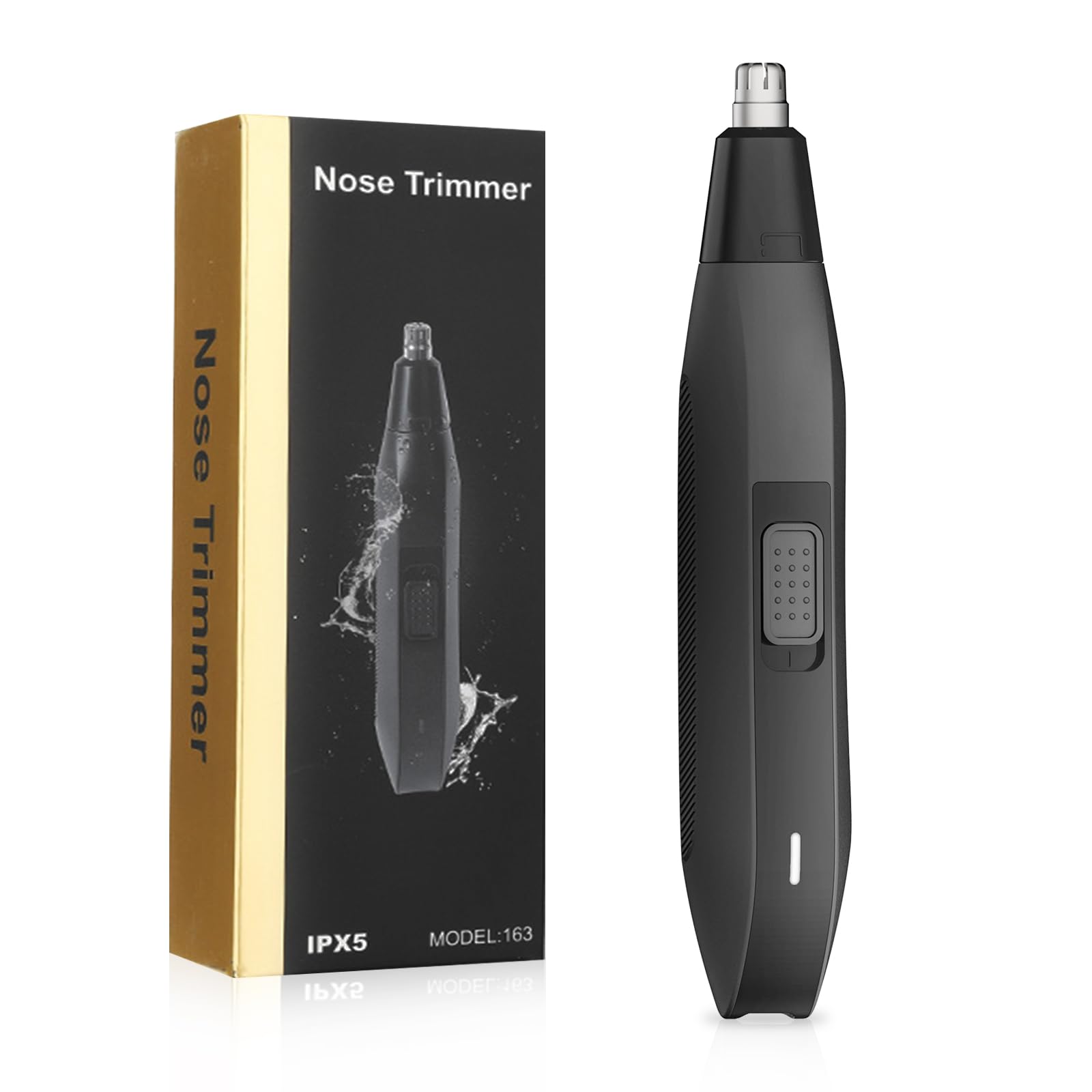 Soonsell electric nose hair trimmer front view, compact for travel and quick grooming.
