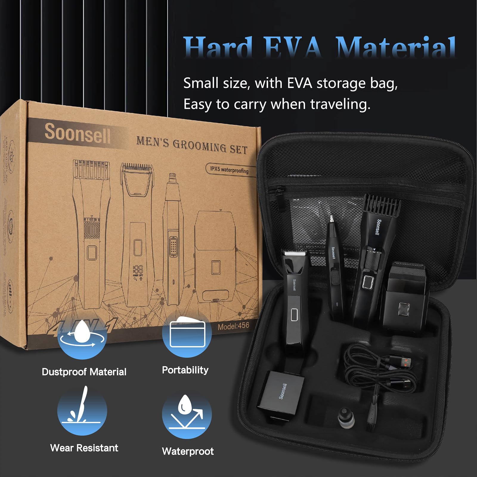 Soonsell Manscape travel case for organized storage and portability