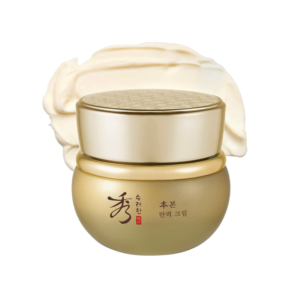 Sooryehan Bon Firming Cream bottle showing the ginseng formula for firmer-looking skin.