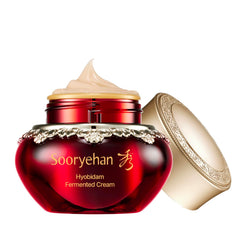 Sooryehan Hyobidam Fermented Cream jar close-up for nighttime hydration