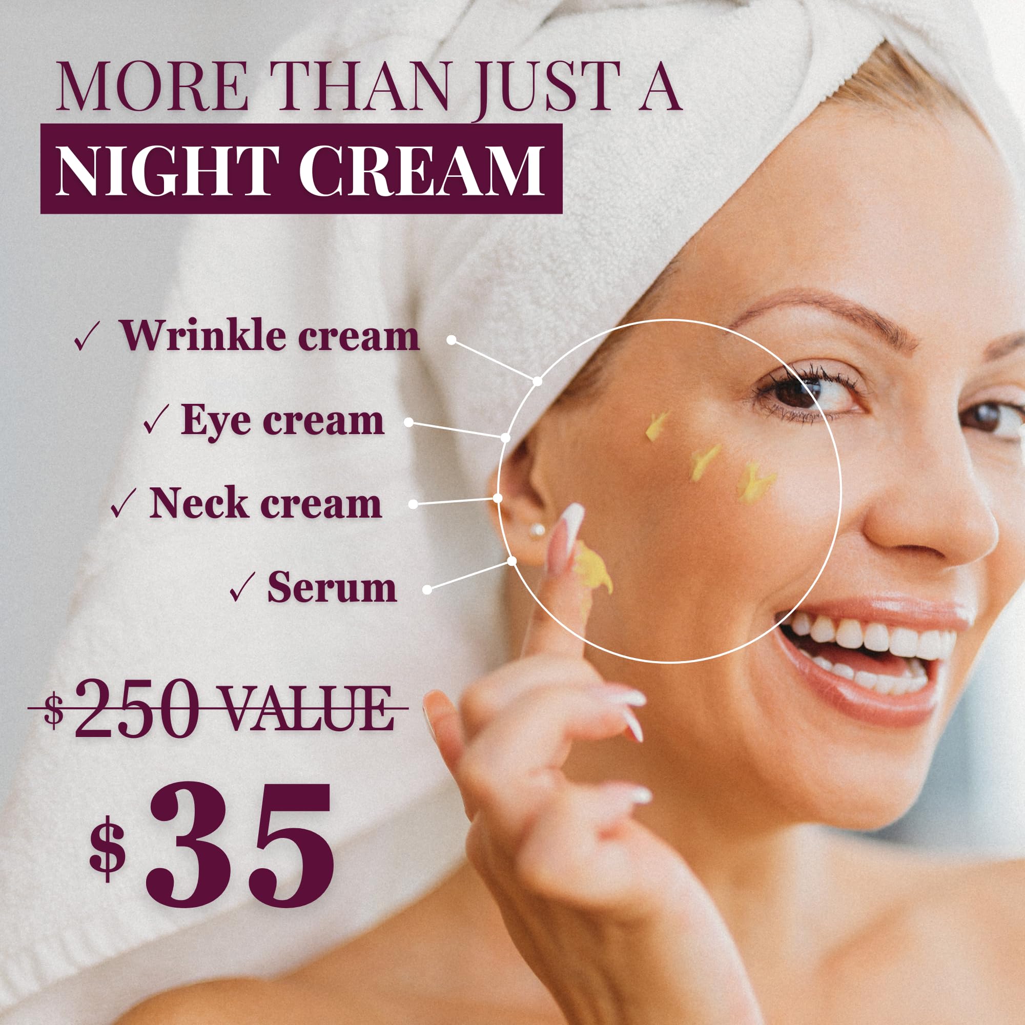 SootheAnew deep wrinkle repair cream tube for nightly use