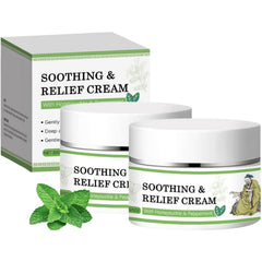 Soothing Relief Cream bottle close-up for gentle hydration